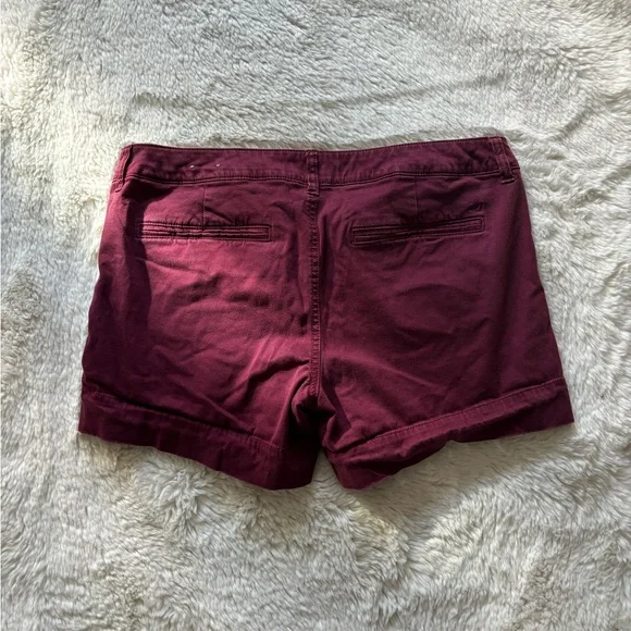 American Eagle Outfitters - Burgundy Mid Rise Cargo Shorts - Picture 4 of 4